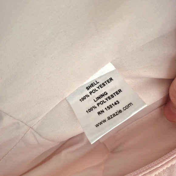 NWT Azazie “Melinda” Blushing Pink Chiffon Gown – Size A6 - Picture 7 of 8